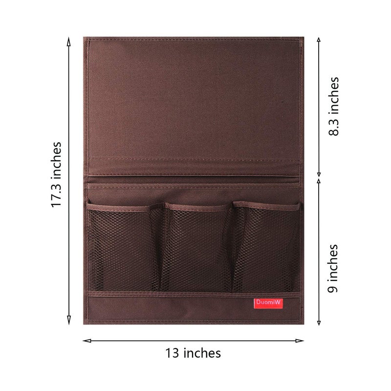 DuomiW Bedside Storage Organizer, Bedside Caddy, Table Cabinet Storage Organizer, TV Remote Control, Phones, Magazines, Tablets, Accessories (Brown) - Image 2